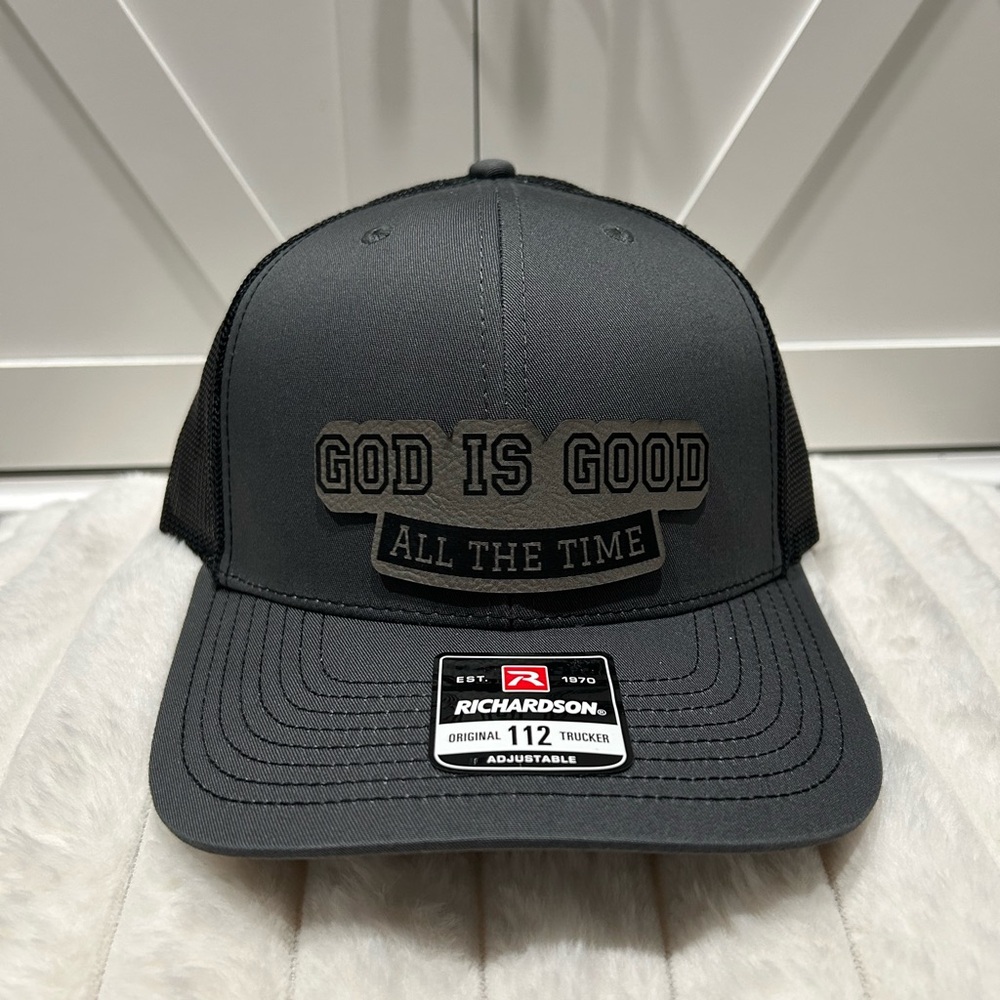 God is Good Laser Engraved Richardson 112 Trucker Hat.